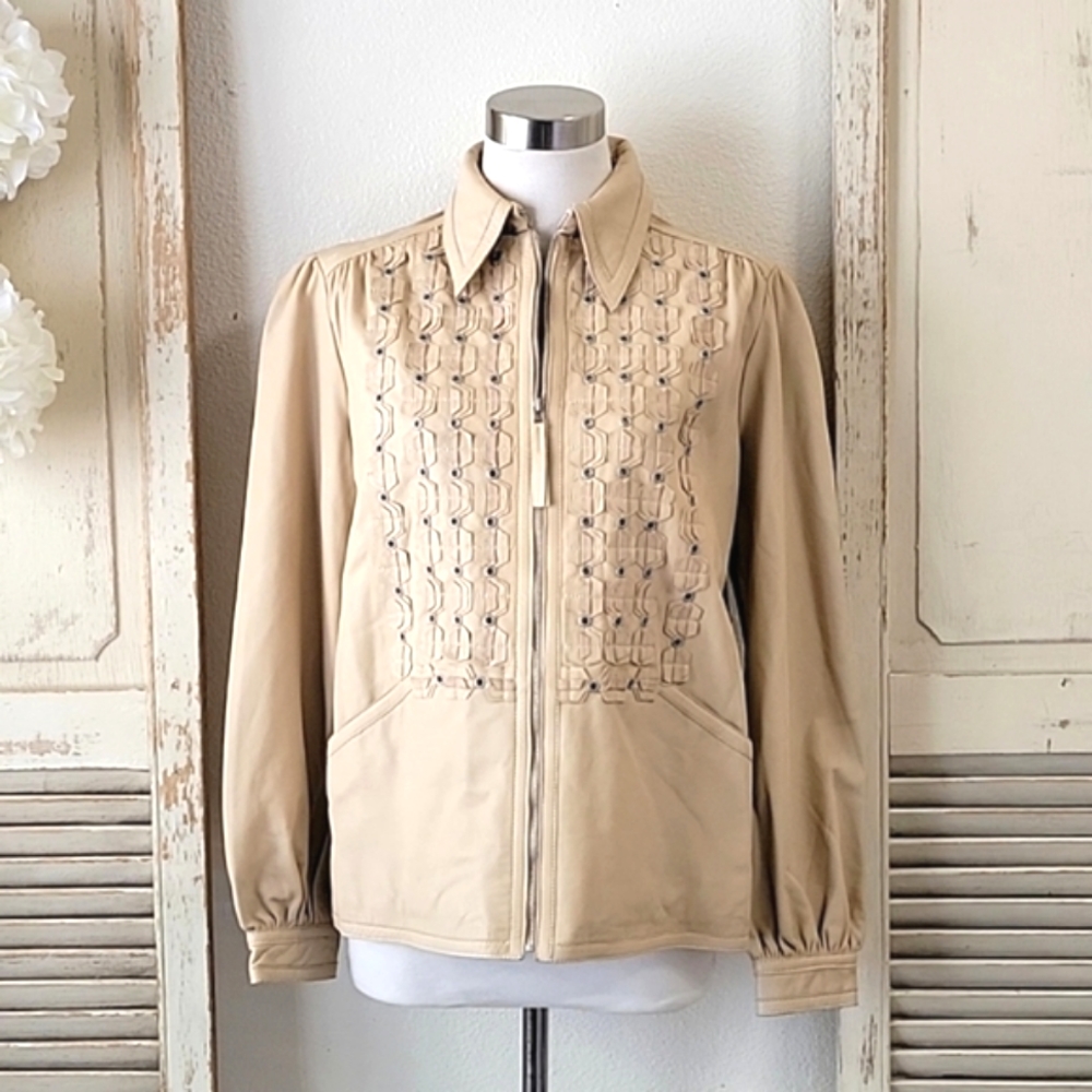 Leon Max  Max studio beige surface  100% Lamb learher jacket  size small , NWT